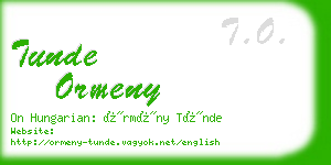 tunde ormeny business card